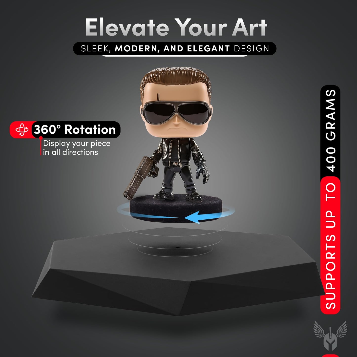 Levitexa Levitating Display - Black ABS Floating Stand for Figures and Toys