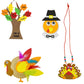 4Es Novelty Thanksgiving Craft for Kids (Makes 4) Includes - Foam Thankful Tree, Turkey Plate, Pilgrim Magnet, Turkey Necklace 