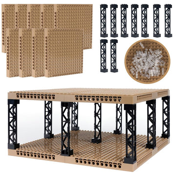 Wsryltch Brick 16X16 Plate 1/3 With Holes,Pixel Art Painting Base Pins Suppor Pillar Accessories Pack, Classic Building Block Bu