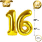 16 Balloon Number, Gold Number 16Th Birthday Balloons 40 Inch, Sweet Sweet 16 Years Old Gold Birthday Decorations For Boys Girls