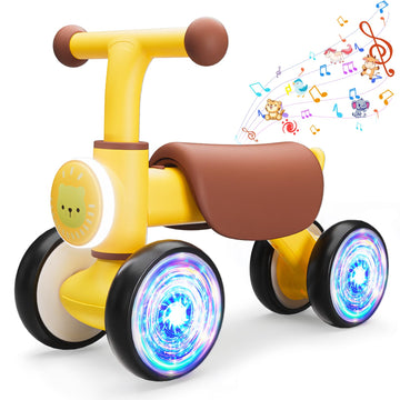Balance Bike Toys For 1 Year Old Boy, Toddler Toys For 1 Year Old Girls Gifts, Toddler Bike With Colorful Glow Wheel, Soft Music