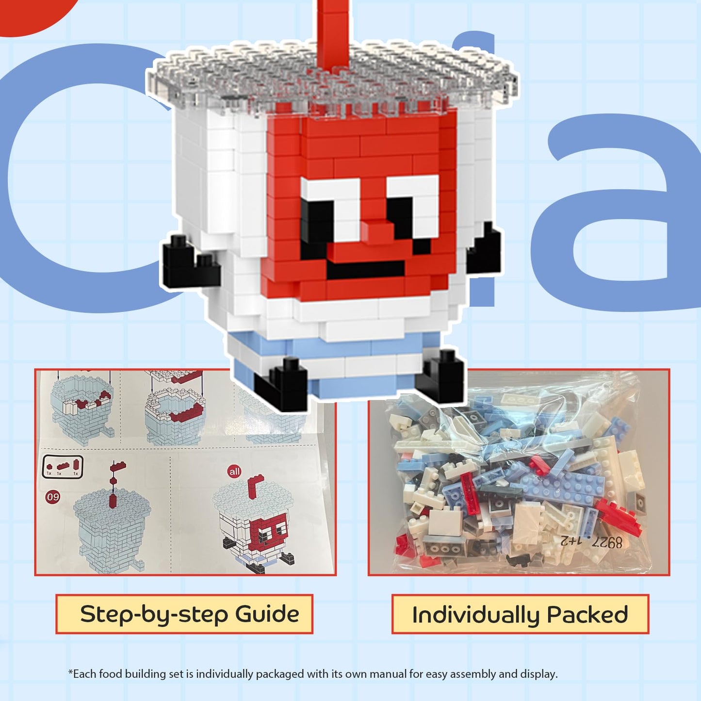 HIGH GODO Food Party Favors Building Set, Mini Food Building Blocks Model Kits, Goodie Bag Stuffers, Classroom Small Prize Toys