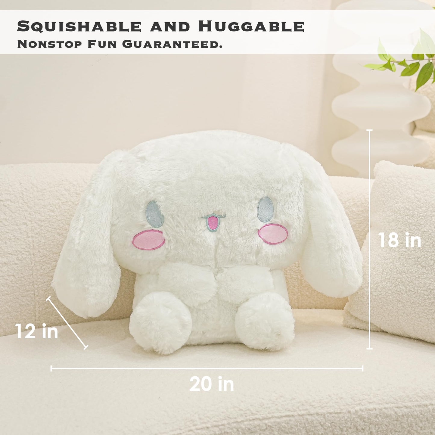 Juju Cinnamon Roll Plush (20 In) - Cinnamon Roll Stuff Kawaii Accessories - Big Cinnamon Roll Plushies Kawaii Plushies - Large C