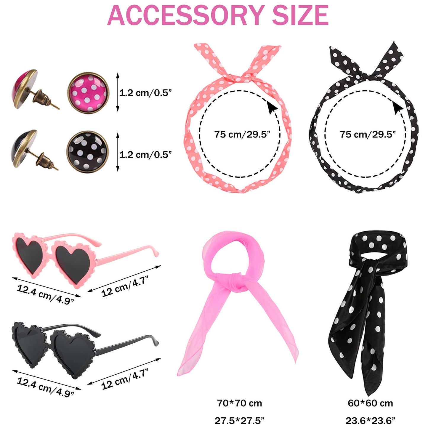 1950S Pink Satin Jacket Grease Costume Ladies Girls Halloween Costumes Kids 50S Cosplay With 10Pcs Accessories Polka Dot Neck Sc