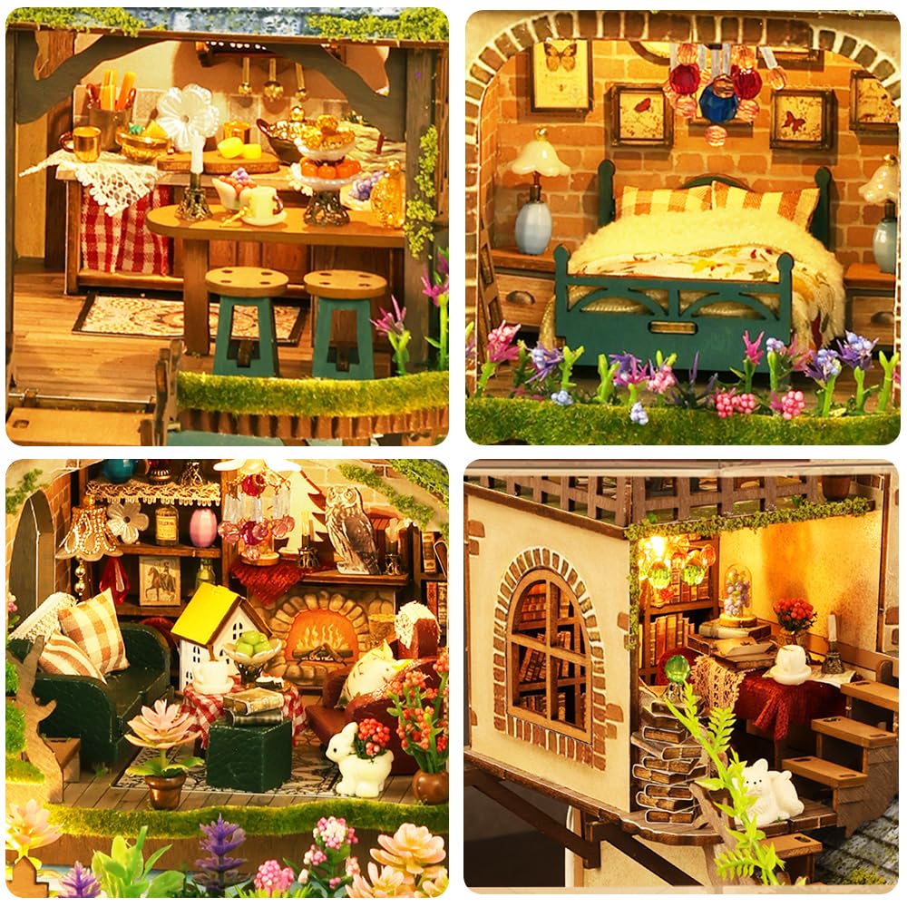 Diy Miniature Dollhouse Kit, Mini House Making Kit With Furnitures, Tiny House Kit To Build For Adults, Hobby Craft Gift For Chr
