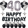 Naninuneno 40Th Black Silver Birthday Party Decorations For Men Women, Happy 40 Birthday Party Supplies With Black Happy Birthda