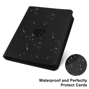 Trading Card Binder 9 Pocket  GERMUN PU Cover Card Binder for 360 Cards  enhanced Trading Card Holder Folders  Double Sided Pocket Card Album for MTG  TCG (Black)