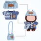 Clothes Outfit for Dolls  enhanced Blue Doll Accessories with Fashion Clothes Bear Hat Crossbody Bags Chic Style Set for Decoration Supplies