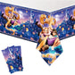 DoMiDoLa 2Pack Princess Rapunzel Tablecloth Disposable Tablecover Birthday Party Supplies and Decorations for Kid Boy Baby Showe
