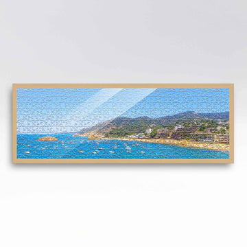 13X39 Natural Solid Wood Picture Frame Set With Peel And Stick Puzzle Glue Sheets | Interior Depth 0.5 Inches | Natural Traditio