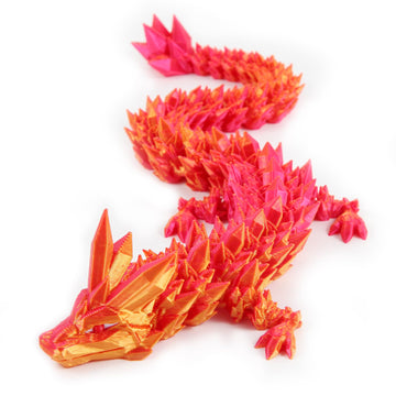 Exqdynm 3D Printed Mystery Dragon Egg Fidget Toy 12'' Crystal Articulated Dragon With Eyes Decorative Collectibles
