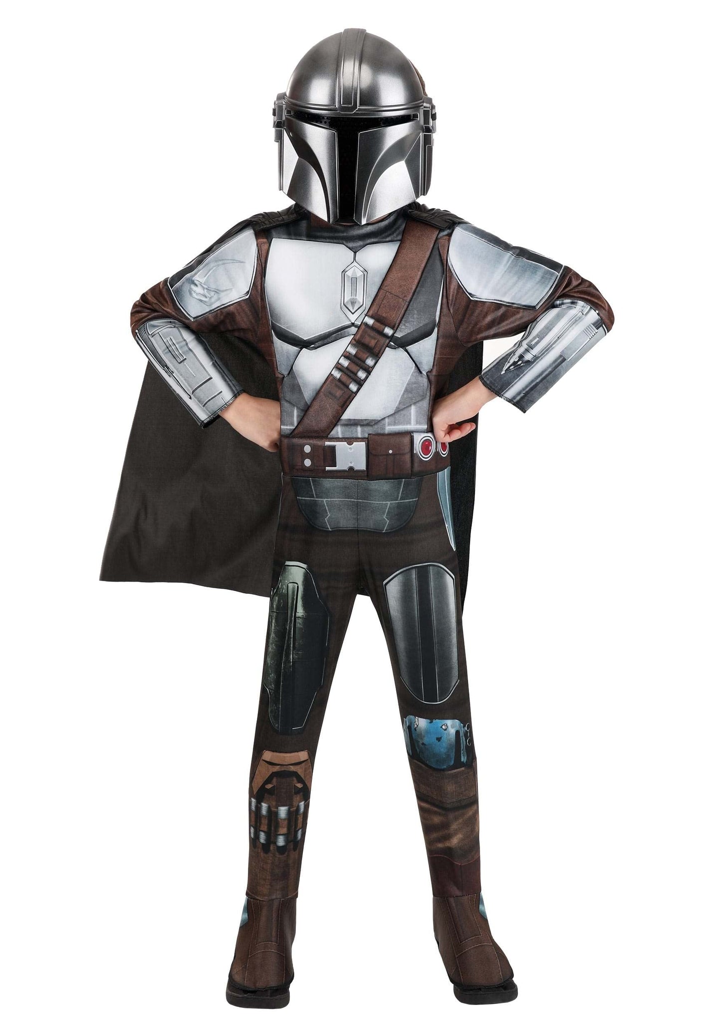 Star Wars Boys Deluxe Mandalorian Costume, Kids Halloween Costume, Child - Officially Licensed Medium