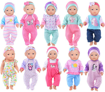 10 Sets Doll Clothes Accessories Play Set Include Rompers Outfits For 14-16 Inch Dolls And 43Cm/17 Inch New Baby Dolls (No Doll)