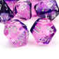 Haxtec DND Dice Set Purple Resin Polyhedral Dice with Iridecent Mylar Inclusions for D&D Dungeons and Dragons TTRPG Gifts