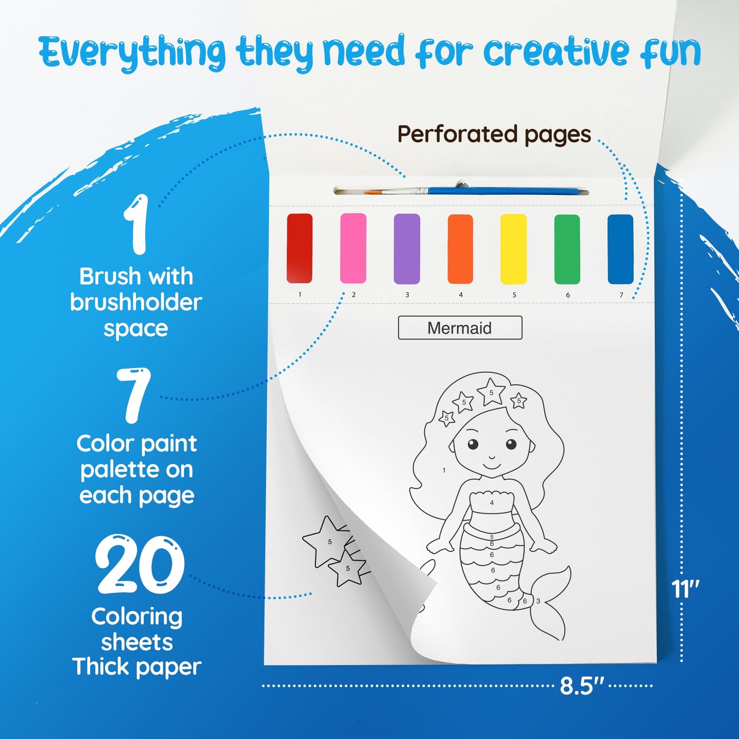 Paint With Water Coloring Book For Toddlers: Mess Free Kids Watercolor Painting Activity Kit - Arts And Crafts For Ages 3 4 5 6