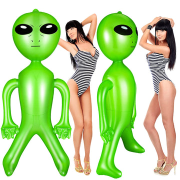 Zhanmai 63 Inch Giant Inflatable Alien Blow Up Jumbo Green Inflate Alien For Theme Birthday Party Favors Decorations Indoor Outdoor Photo Prep Halloween Easter Christmas Decorations(1 Piece)