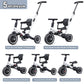 newyoo Toddler Bike - 4 in 1 Tricycle for 1-3 Year Olds, White, Carbon Steel, Model TR007, with Parent Handle & Removable Pedals