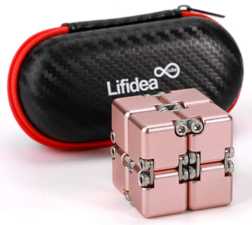Lifidea New Version Aluminum Alloy Metal Infinity Cube Fidget Cube Handheld Fidget Toy Desk Toy With Cool Case Infinity Magic Cube Relieve Stress Anxiety Add Adhd Ocd For Kids And Adults (Pink)