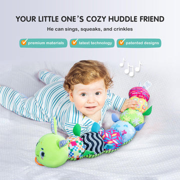 Infinno Baby Musical Stuffed Sensory Toys For Girls And Boys, Infant Soft Security Toys For Newborns 0-3-6-12 Months With Crinkl
