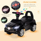 Aosom Kids Ride On Push Car, Foot-To-Floor Walking Sliding Toy Car For Toddler With Working Horn, Music, Headlights And Storage, Black