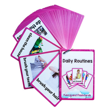 Lilias Daily Routines Flash Cards, Toddler Learning Toys, Preschool Learning Toys, Homeschool Supplies, Learning Supplies For Kindergarten, 4.3 X 3.14 Inch, 45 Cards In Set
