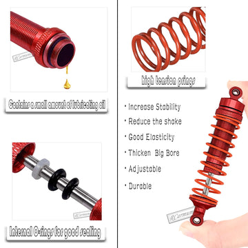 Rcarmumb CVD Drive Shaft & Shocks Upgrades Part for 1/10 Arrma Senton Granite 3s Blx&Mega550,Vortek 3s Blx,4pcs Front Rear Steel