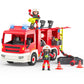 Coroiesty Large Fire Truck Toy with 2 Firefighters & Rescue Tools, Lights & Siren Sounds, Assemble Fire Rescue Truck Vehicle Toy