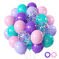 Aiwolf 50 Pcs Latex Balloons, 12 Inch Pink Purple Teal, Perfect for Birthday and Baby Shower Decorations