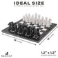 Radicaln Marble Chess Set 12' Inches Black & White Handmade Board Game 2 Player Classic Chess Sets For Adults- 1 Chess Board & 32 Chess Pieces - Chess Game