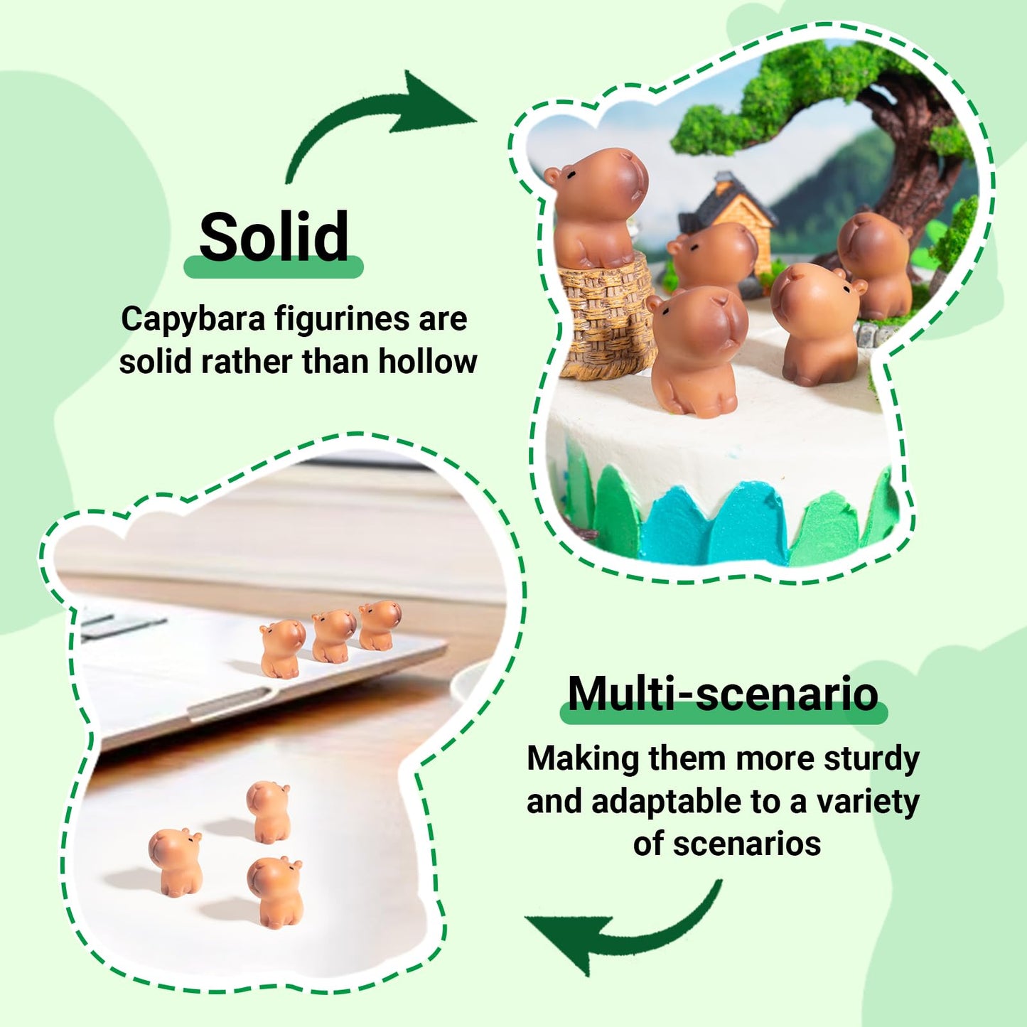 HOTPLACY 50 Pcs Mini Capybara Figurines Capybara Resin Figures Capybara Gifts Capybara Ornament Capybara Animals Figure Multiple
