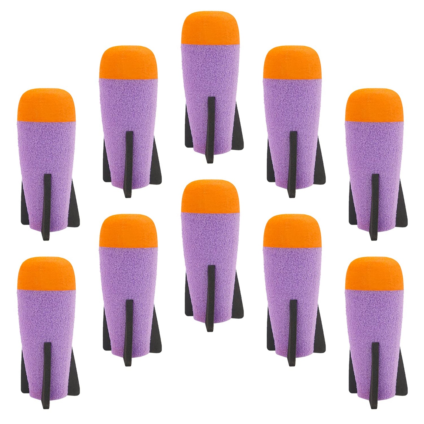 EKIND 10-Pack Mega Missile Refill for Toy Rocket Launcher  Foam  Compatible for Nerf N-Strike advanced Series (Purple)