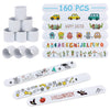 LOMIMOS 160Pcs White Slap Bracelets,Blank DIY Bands Wristbands Party Favors for Kids School Craft Projects Painting