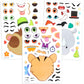 Joyin 36Pcs 9'X6' Make A Face Stickers For Kids, Make Your Own Safari Animal Stickers, Jungle Party Favors Kids Crafts, Goodie Bags Stuffers, Classroom Rewards