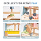 ROBOTIME Tool Bench Set for Toddlers - Mini Wooden Work Bench for Kids, Construction Toys w/Wooden Tools, Educational Pretend Pl