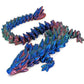 Subpoly 12 Articulated Gem Stone Dragon - New 2024 Ver - Multi Color 3D Printed Plastic Dragon Figure - Rainbow Pearlescent Colors - Interlocked Body Segments and Legs (Medium 12  Dark Rainbow)
