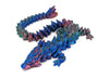 Subpoly 12 Articulated Gem Stone Dragon - New 2024 Ver - Multi Color 3D Printed Plastic Dragon Figure - Rainbow Pearlescent Colors - Interlocked Body Segments and Legs (Medium 12  Dark Rainbow)