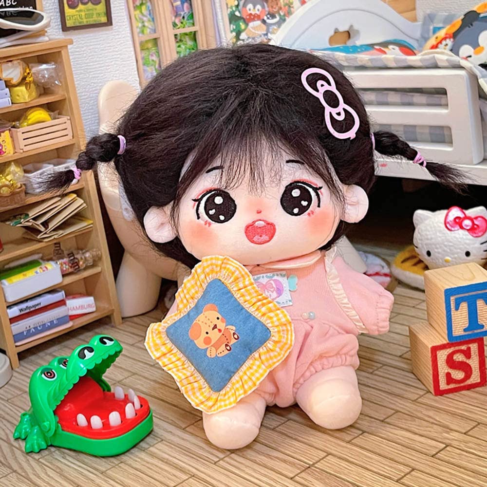Niannyyhouse 20Cm Plush Doll Girl Humanoid Stuffed Body No Attribute 8'' Normal Body Wearable Clothing Dress Up Gifts (A-14-With