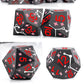 PJOY Metal Dice Set D&D Star Dice Set DND Polyhedral Dice for RPG Role Playing Games Dungeons and Dragons TTRPG Black Red Pink D