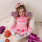 Babeside 4 Pcs Reborn Baby Doll Clothes Set For 17-22 Inch Dolls, Baby Doll Skirt With Heart Pattern And Baby Doll Accessories Fit Realistic Baby Doll Girl, Pink
