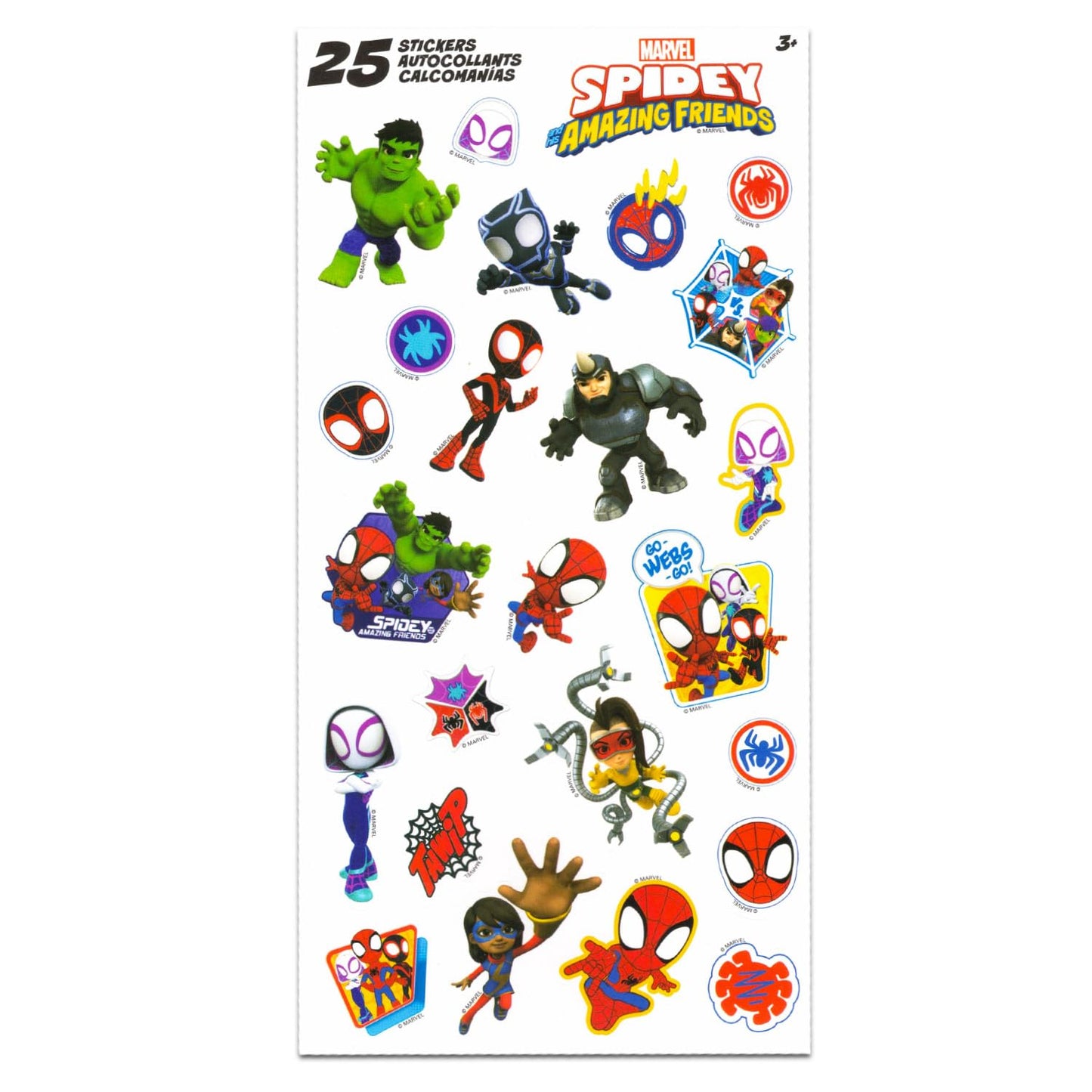 Spidey and His Amazing Friends Racing Toys Set - 3 Piece Bundle with Spiderman Racing Pull Back Action Vehicles Plus Stickers, M