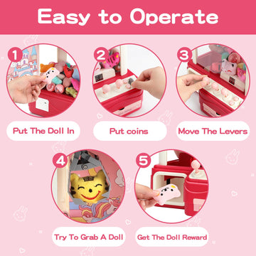 Aiqi Kids Claw Machine, Large Candy Vending Grabber, Prize Dispenser Toys For Girls And Boys, Electronic Claw Game Machine For P
