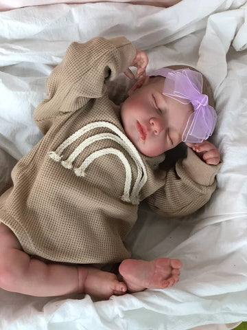 Pinky Reborn Reborn Baby Dolls 20 Inch Realistic Sleeping Doll Silicone Reborn Toddler Doll Weighted Handmade Doll Set