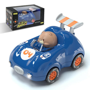 1-3 Years Old Kids Activated Light-up Car for Toddler -3-6 Years Old Inertia Drive Pull Back Car - Boys Girls Baby Birthday Xmas