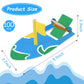 Deekin 24 Pcs DIY Toy Wooden Boats Kit for Crafts Bulk Mini Sailboat Model Rubber Band Paddle Boat Craft Paint Toys for Kids Bir