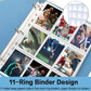 HERKKA Trading Card Sleeve Pages, 100 Pack, Clear Polypropylene, 9 Pocket, Fits 3 Ring Binders