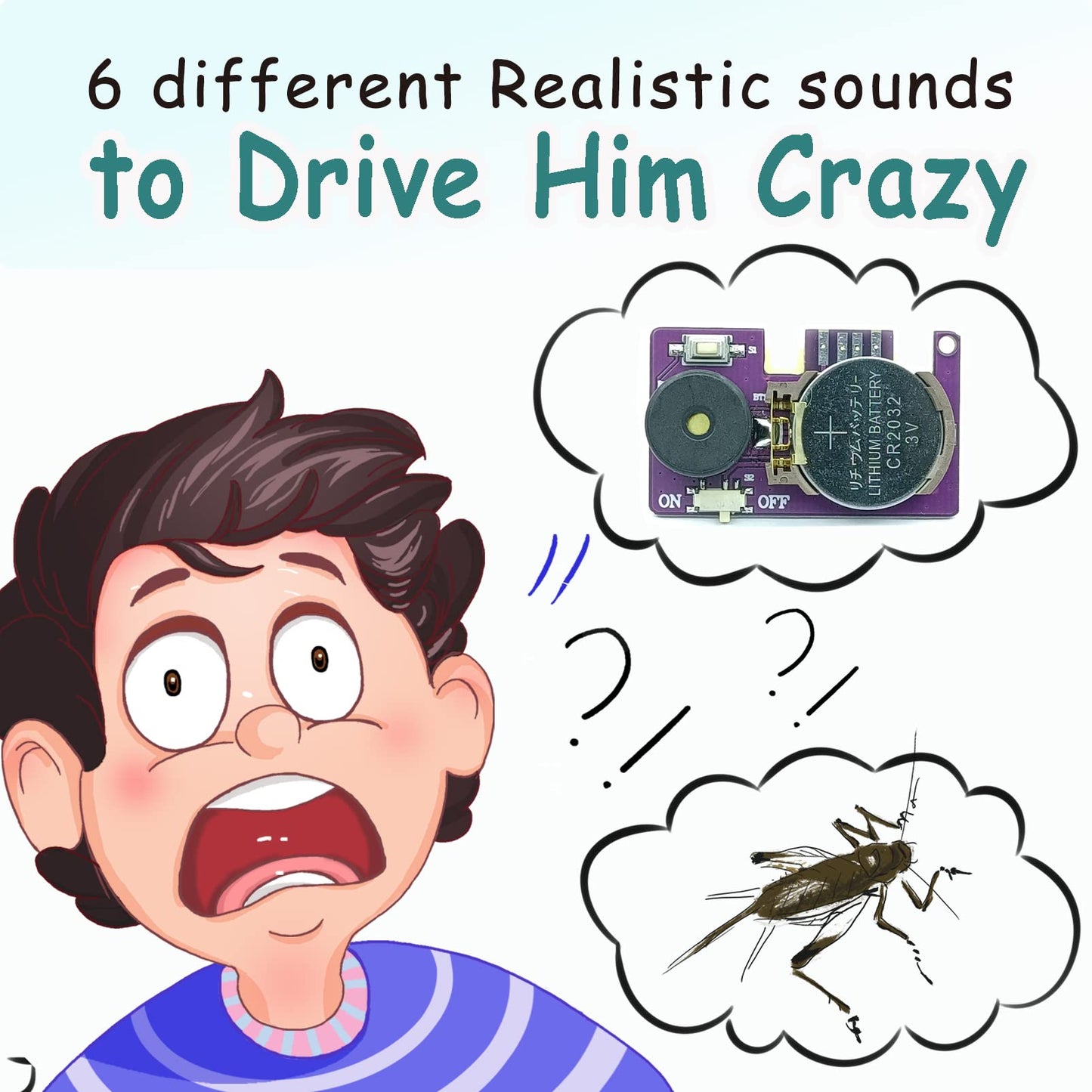Ybyledonico Cricket Noise Maker Prank (3 Pack), Beeping Several Months, Hidden Prank Noise Maker For Adults