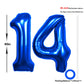 40 Inch Number 14 Balloon Blue Jumbo Giant Big Large Number 14 Foil Mylar Blue Balloons 41Th Birthday Party Anniversary Decorati
