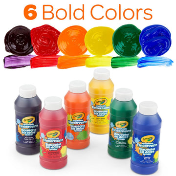 Crayola Washable Finger Paints (6Ct), Toddler Paint Set, Nontoxic Finger Paint For Kids, Arts & Crafts Supplies For Toddlers, Easter Basket Stuffer [Amazon Exclusive]