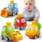 Jukudahu Press Engineering Car Toy For Tollders Age 1 2 3 4 5 6 Years Old - Toy Figure Car, Construction Cars Toys, Push And Go