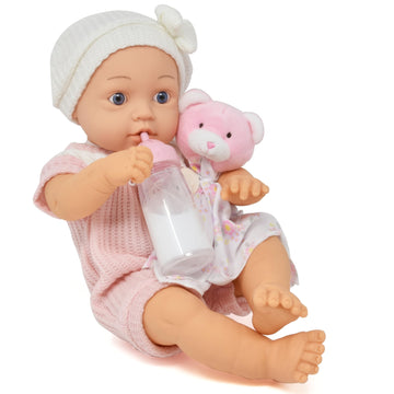 Gift Boutique Realistic 16' Baby Girl Doll With Accessories Pacifier Magic Bottle Bib Blanket Removable Clothes Lifelike Newborn Baby Doll Deluxe Gift Set For Girls Toddlers